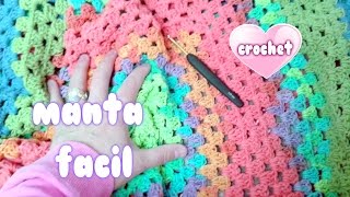 COMO HACER MANTA RAPIDA Y FACIL A CROCHET SIN COSER quotcrochet blanket for beginnersquot💗💗💗 [upl. by Sothena419]