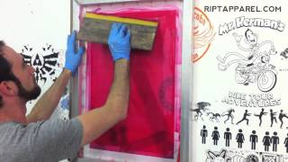 Screen printing on the artwork wall by hand at RIPT [upl. by Nhor]