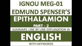 Edmund Spensers Epithalamion Part 23 Line by Line Explanation with Recitation amp Keywords in ENG [upl. by Ylrrad]