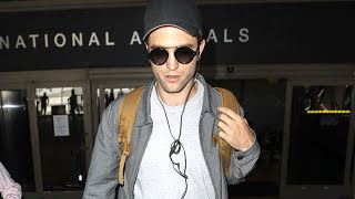 Robert Pattinson Arrives On The Same Flight As Kristen Stewart And Stella Maxwell [upl. by Tnek231]