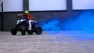 Boy Riding An ATV With Blue Smoke [upl. by Robers]