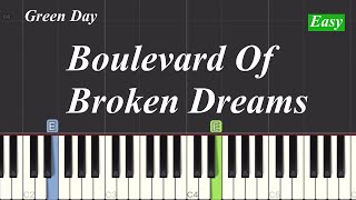 Green Day  Boulevard Of Broken Dreams Piano Tutorial [upl. by Wight]