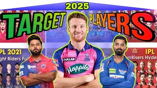 IPL 2025  ALL Teams Target Players For The Mega Auction  Jos Buttler KL Rahul Rishabh Pants [upl. by Eremehc870]