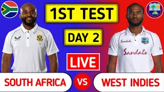 West indies vs South Africa Live 1st Test Day 2 WI vs SA Live Score and Commentary cricket P6 [upl. by Otnas]