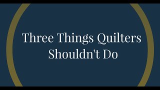 Three Things Machine Quilters Should Stop Doing How to Improve Your Freemotion Quilting [upl. by Lynde]