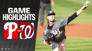 Phillies vs Nationals Game Highlights 92824  MLB Highlights [upl. by Ivon915]