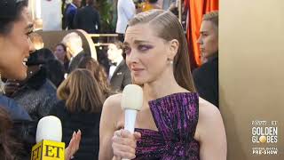 Amanda Seyfried Golden Globes 2024 Red Carpet Interview  Variety [upl. by Ylatfen493]