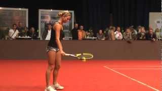 Sesil Karatantcheva service game vs Zuzana Luknarova  Porsche Tennis Grand Prix 2012 [upl. by Cardie]