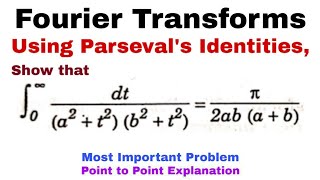 23 Parsevals Identities for Fourier Transforms  Problem1  Most Important Problem [upl. by Nauwaj]