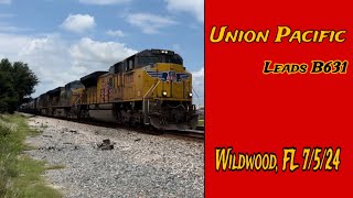 Union Pacific thundercab SD70ACe leads B631 to Tampa  Wildwood FL [upl. by Hussar]