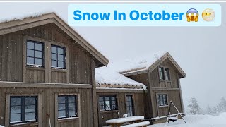 October Snow In Norway Blefjell Hytta Tur 2023  cabin Tour [upl. by Alur]