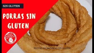 Como hacer porraschurros sin gluten fáciles y rápidos de prepararReceta para celíacos [upl. by Nett]