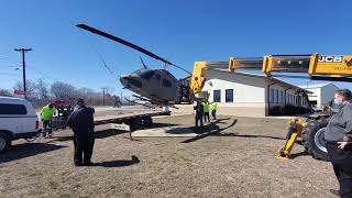 Bell OH58 Kiowa Move from the NAS Fort Worth JRB to FWAM 23 Feb 2021 [upl. by Salem751]