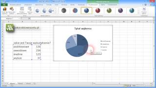 Jak zrobić w Excelu wykres kołowy ankietowy [upl. by Anitsrik]