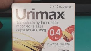 Urimax 04mg Tamsulosin Hydrochloride400mcg [upl. by Einnep722]