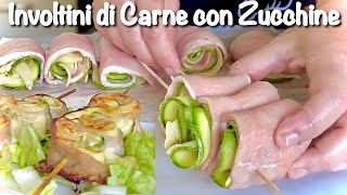 INVOLTINI di CARNE CON ZUCCHINE E FORMAGGIO ricetta facile e leggera TUTTO A CRUDO [upl. by Irahk]