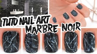 Nail art ♡ Marbre Noir [upl. by Fortunio]