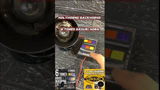 6 TONES INNOVATIVE VOICE WARNING BASURI HORN WITH BUTTONS SWITCH HOLYHORNS BACKHORNS horns truck [upl. by Ahtabbat]