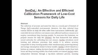 SenDaL An Effective and Efficient Calibration Framework of Low Cost Sensors for Daily Life [upl. by Frost]