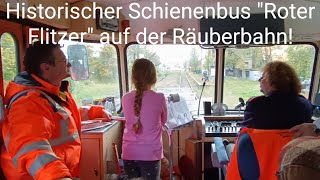 🇩🇪❤️⚠️ Im historischen Schienenbus quotRoter Flitzerquot auf der Räuberbahn von Aulendorf ➡️ Pfullendorf [upl. by Aivatra]