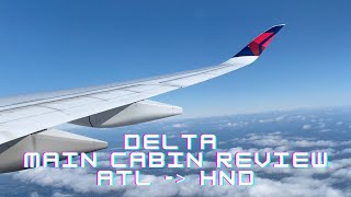 Delta Main Cabin Economy Review  ATL to HND to Atlanta ATL  Airbus 350900 [upl. by Tallbot]