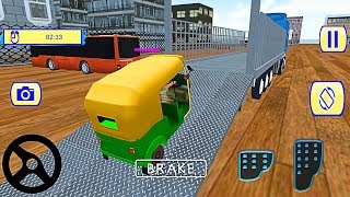 Rickshaw Transport Game  Modern Rickshaw Transport Truck Cargo Driving  Android Gameplay [upl. by Nairad]