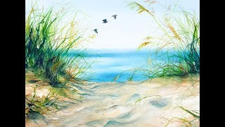 Watercolors Beach Grass Painting Tutorial [upl. by Nealson]