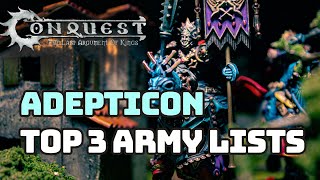 Top 3 Adepticon winning army lists Conquest the Last Argument of Kings [upl. by Troc327]