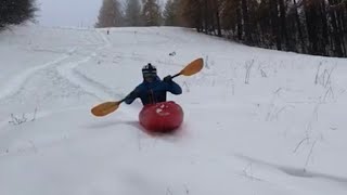 Snow Kayaking in Puy St Vincent [upl. by Plato]