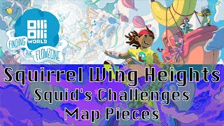 OlliOlli World Finding The Flowzone DLC  Squirrel Wing Heights Squids Challenges  Map Pieces [upl. by Salema]