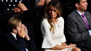 10YearOld Barron Trump Yawns Through His Dads OverTheTop Speech [upl. by Selbbep]