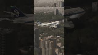 Air New Zealand Boeing 747 overshot landing landing msfs2020 aviation airport planespotting [upl. by Yaja601]