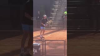 Riscaldamento di STEFANOS TSITSIPAS agli Internazionali di Roma 2024 [upl. by Ojeillib]