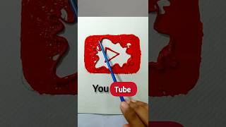 Youtube logo drawing trending shortsfeeds satisfying shorts art [upl. by Hedvah643]