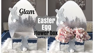 GLAM HOME DECOR DIY GLAM EASTER EGG FLOWER BOX [upl. by Ahsiyn544]