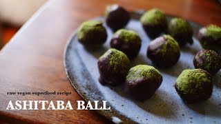 ashitaba cake balls  raw vegan sugar free superfood recipe [upl. by Noleta]