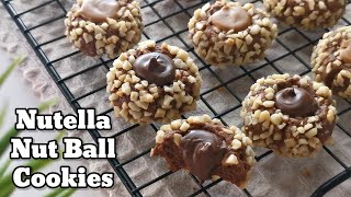 NUTELLA NUT BALL COOKIES RESEPI MUDAH TANPA MIXER [upl. by Adirf]