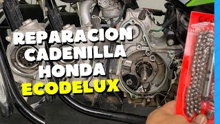 Mira cómo es de fácil reemplazar la cadenilla de distribución de tu moto honda eco 1ra parte [upl. by Seltzer]