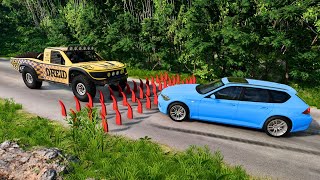 The collisions between the two vehicles and the crampons were extremely strong in BeamNG Drive [upl. by Acysej]