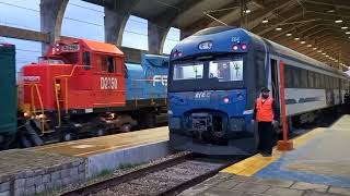 Tren celuloso de Fepasa por estación Talca [upl. by Narcis304]