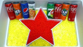 How to make red star by water beads coca cola fanta pepsi satisfying Fun ASMR TECHS [upl. by Wearing]