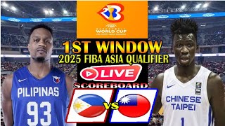 LIVE GILAS PILIPINAS VS CHINESE TAIPEI TAIWAN FIBA ASIA QUALIFIER 2025 LIVE SCOREBOARD [upl. by Barrington]