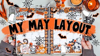 My Halloween Planner Halfoween  May Layout Halloween Happy [upl. by Gusty473]