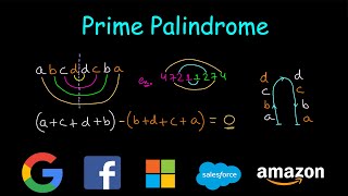 Prime Palindrome  Leetcode 866 [upl. by Moulden]