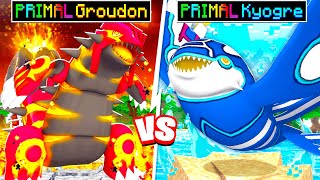 PRIMAL GROUDON Vs PRIMAL KYOGRE in Minecraft PIXELMON [upl. by Cattier]