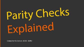 Parity Check and Parity Bits Error Detection [upl. by Krm]