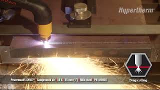 Hypertherm Powermax85 SYNC 25mm Drag Cutting Handheld Torch Mild Steel 428935 [upl. by Nitfa776]