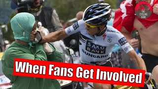 Crazy Cycling Fans Moments ft Contador Miguel Angel Lopez and Monte Zoncalon [upl. by Sheaff504]