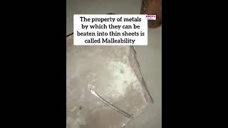 Malleability  Activity 41 Class 8 Science shorts anjusscience [upl. by Nae]