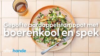 Stamppot boerenkool met gepofte aardappels paddenstoelen amp spek Recept  Allerhande [upl. by Soelch137]